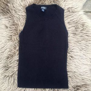 Lord & Taylor black knit sleeveless top - size S